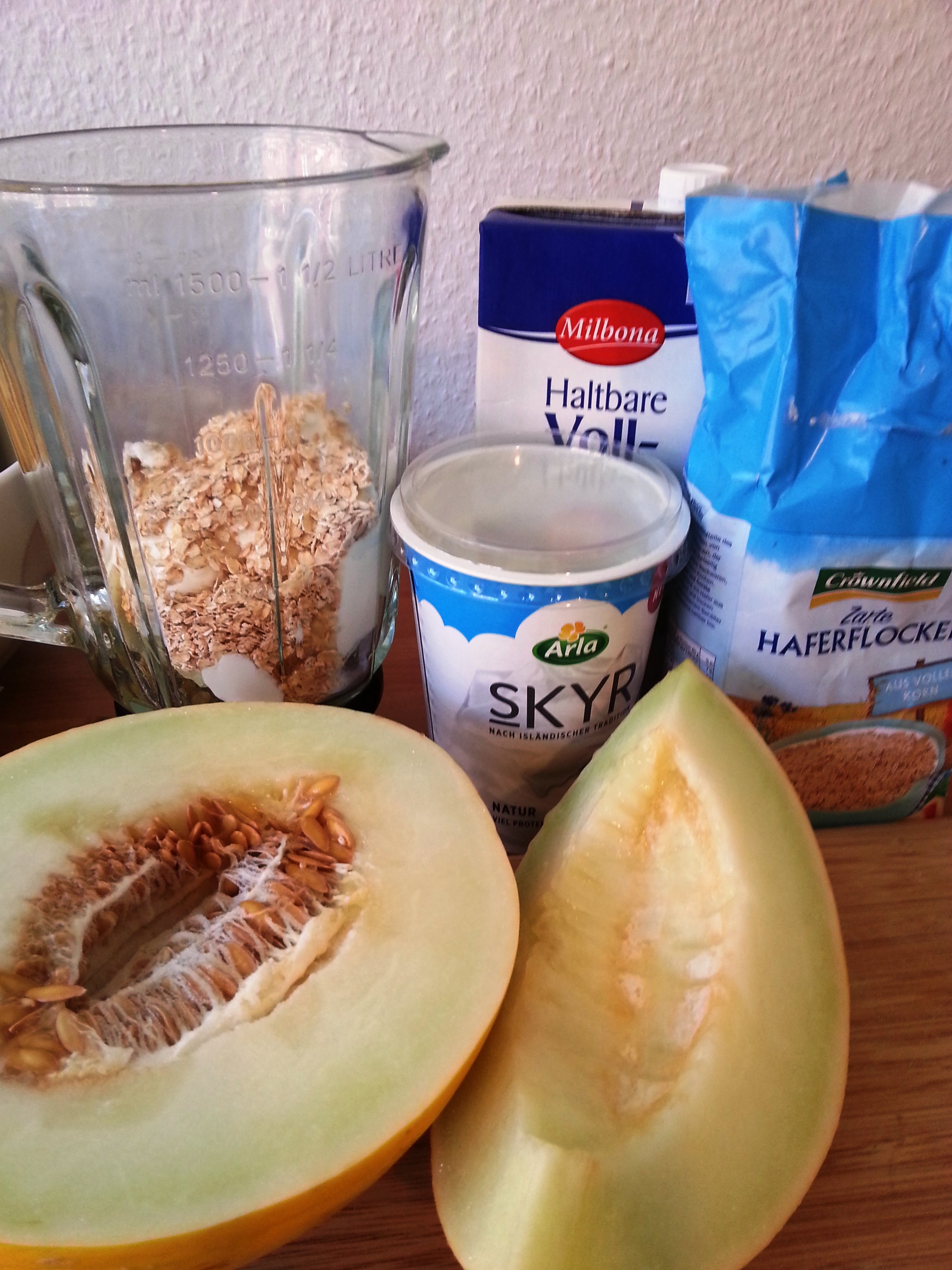 High Carb Proteinshake mit Honigmelone