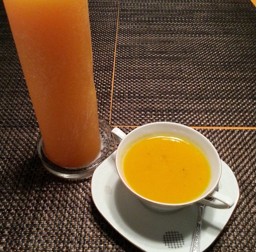 Fitness Rezept Kürbis - Ingwer Suppe mit Hähnchen