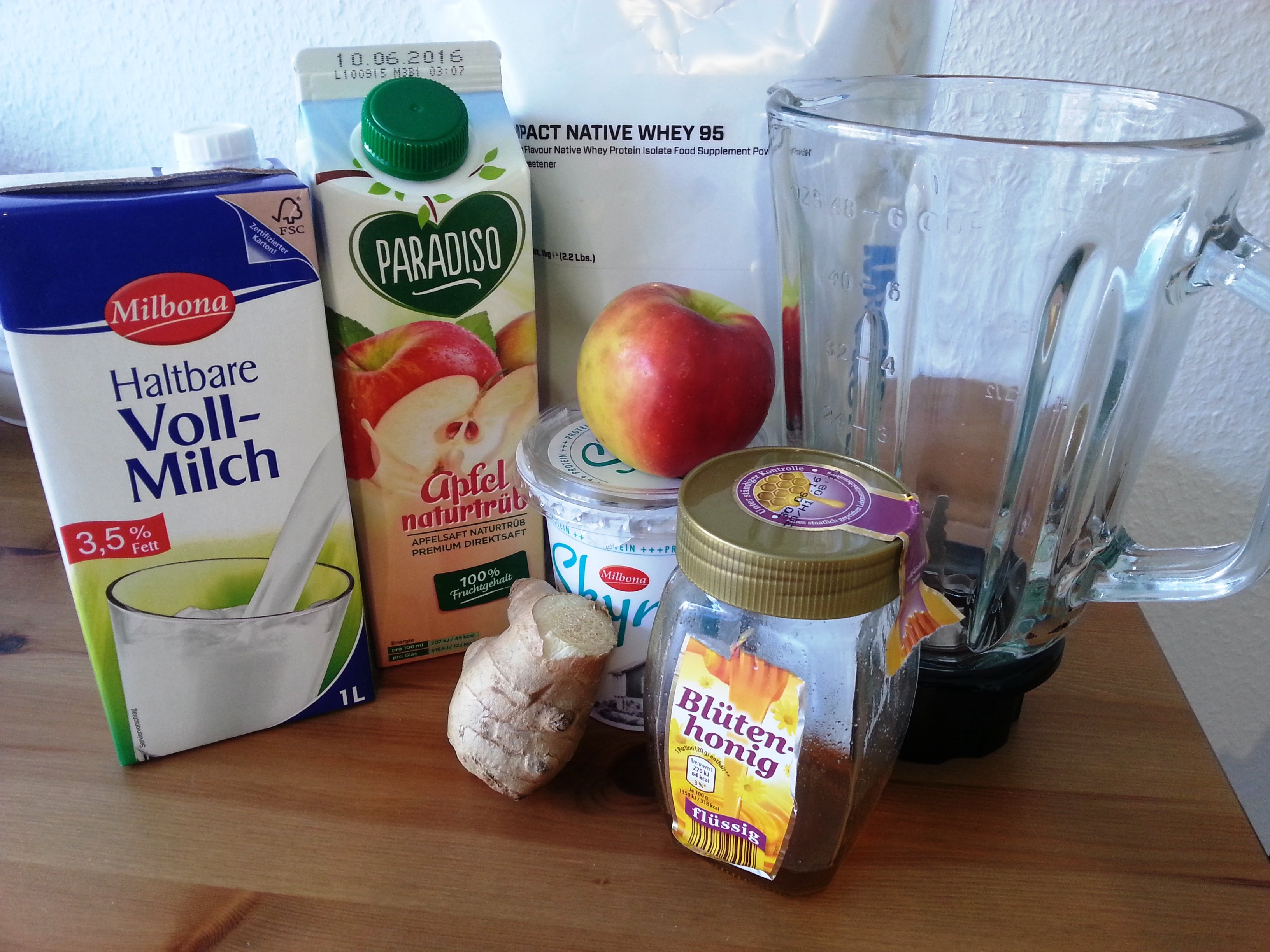 Apfel Ingwer Shake fettarm