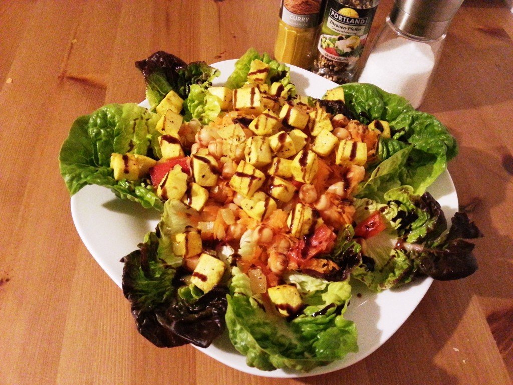 Kichererbsen Salat mit Tofu