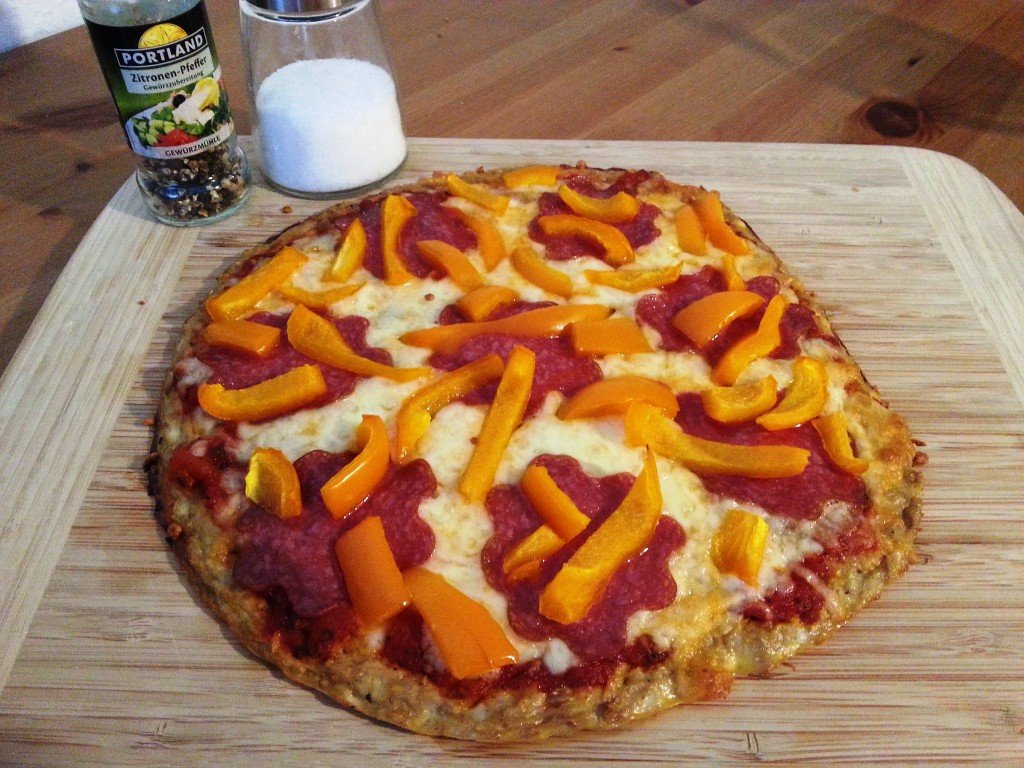 Low Carb Salami Pizza