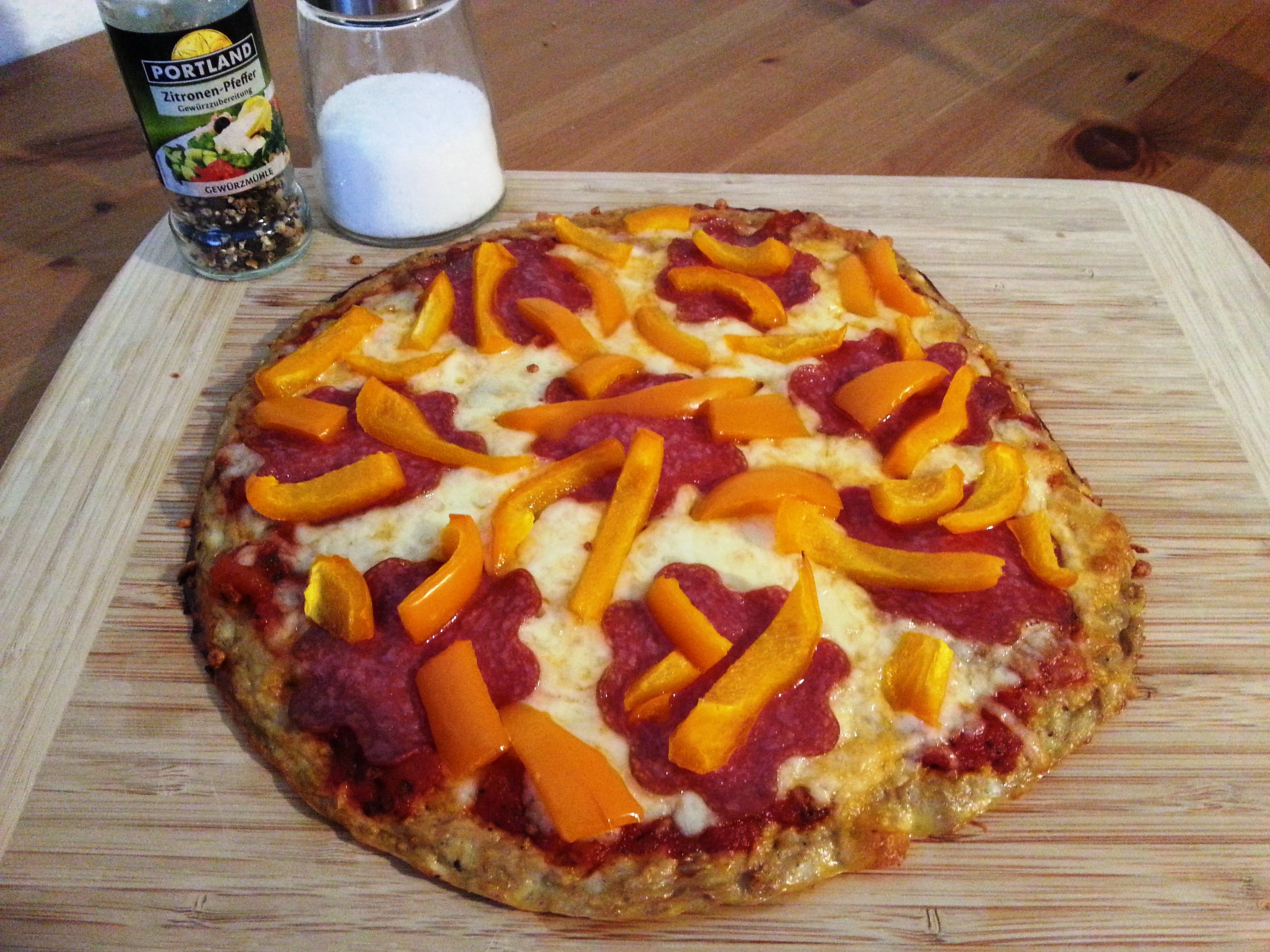 Low Carb Salami Pizza