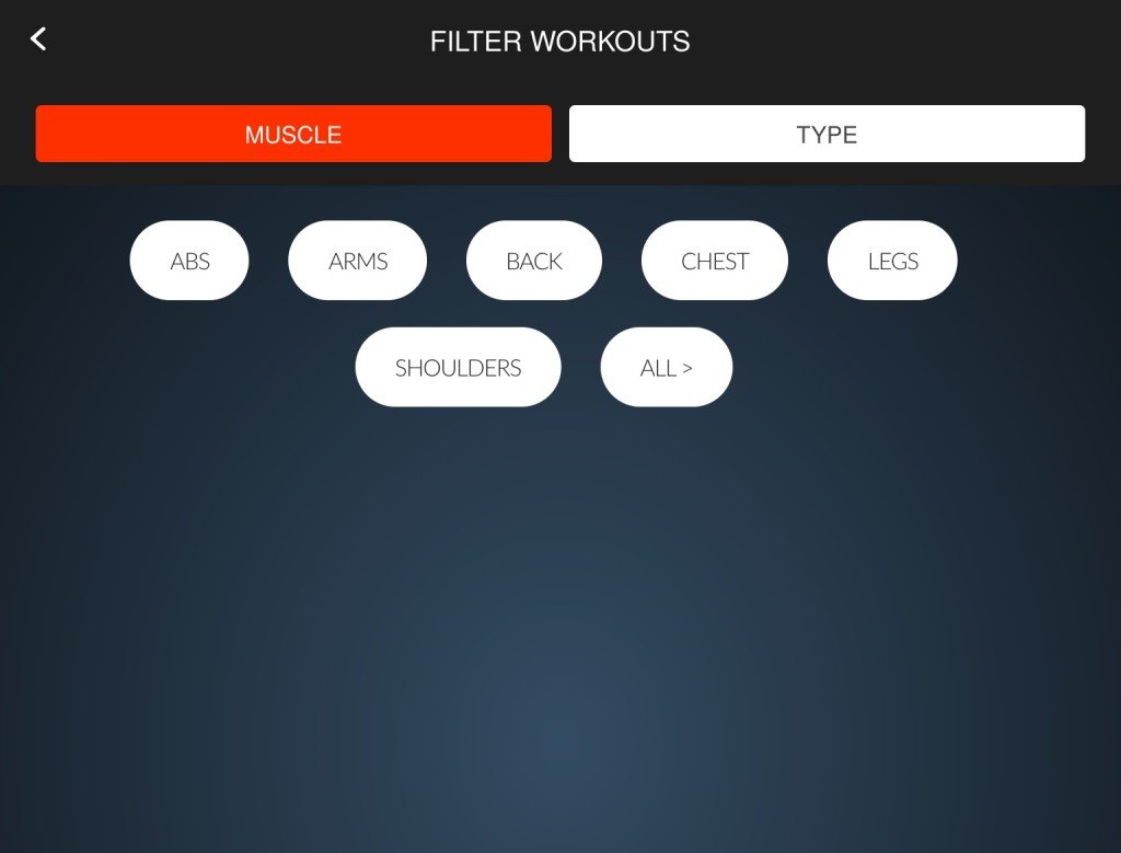 Madbarz App Workout Filter