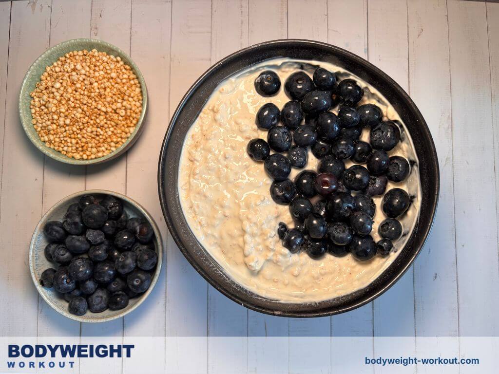 Magerquark mit Whey und Heidelbeeren